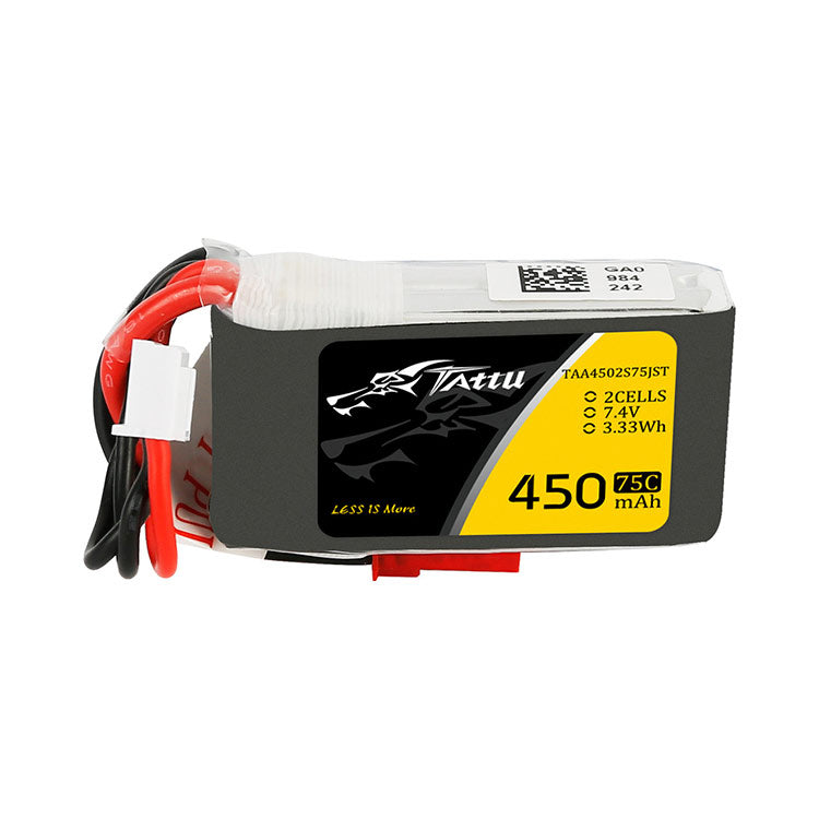 Tattu 14.8V 75C 4S1P 450mAh Lipo Battery Pack With XT30 Plug Tattu 14.8V 75C 4S1P 450mAh Lipo Battery Pack With XT30 Plug